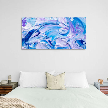 Abstraction Canvas Wall Art Print abstract horizontal Blue-purple paint splashes