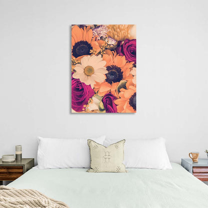 Canvas Wall Art Print Bouquet of Autumn Flowers