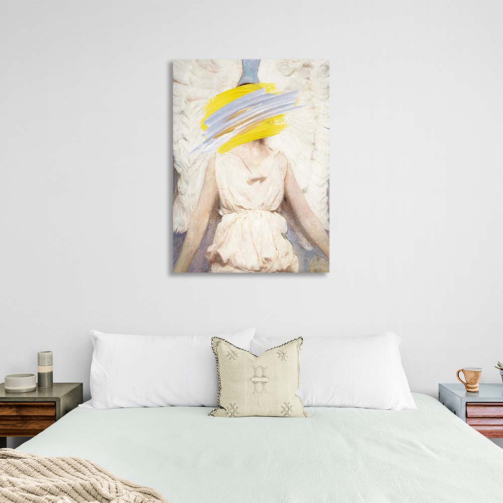 Canvas Wall Art Print Angel with strokes of paint