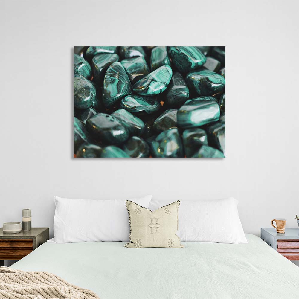 Canvas Wall Art Print Malachite pebbles