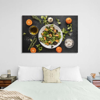 For the kitchen mandarin salad Canvas Wall Art Print For Kitchen