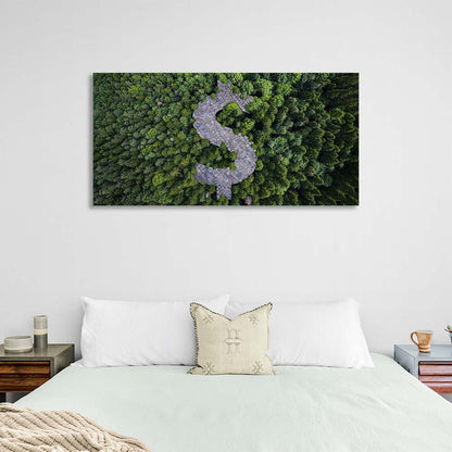 Inspirational Canvas Wall Art Print Money Forest