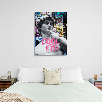 Canvas Wall Art Print Statue of David Cool Kid