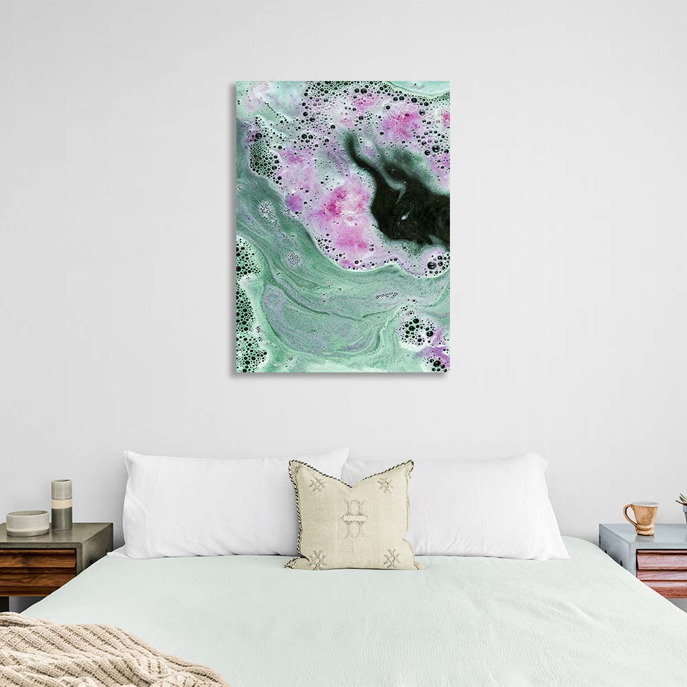 Abstraction Canvas Wall Art Print Divorces of pink paint on water