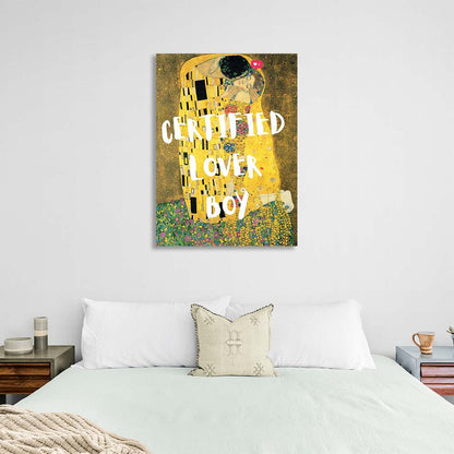 Canvas Wall Art Print The Kiss. Certified Lover Boy