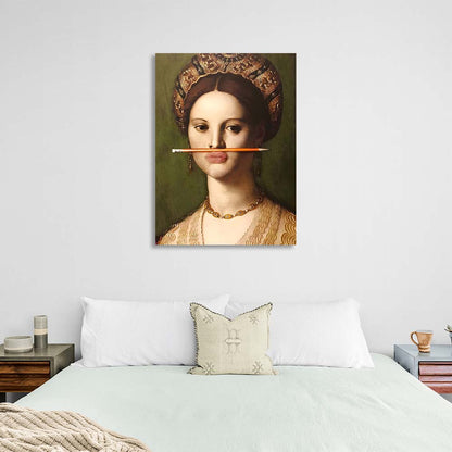 Canvas Wall Art Print Lady Medici with pencil