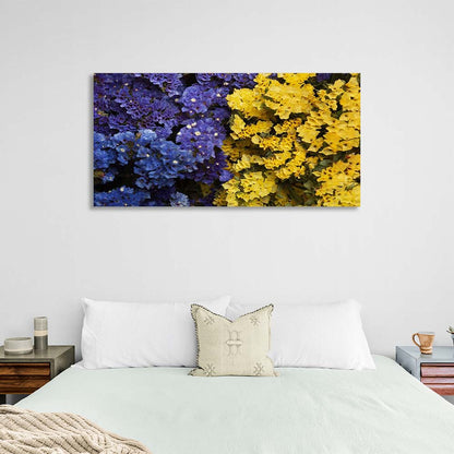 Canvas Wall Art Print Blue-yellow flowers