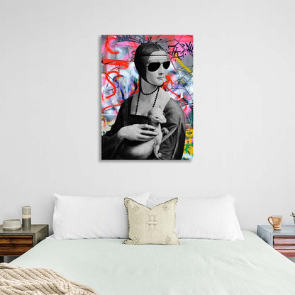 Canvas Wall Art Print Lady with horostay in glasses