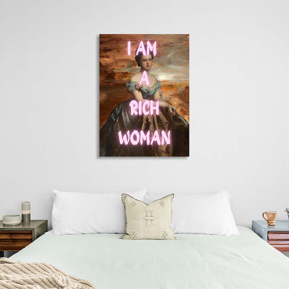 Canvas Wall Art Print I am a rich woman