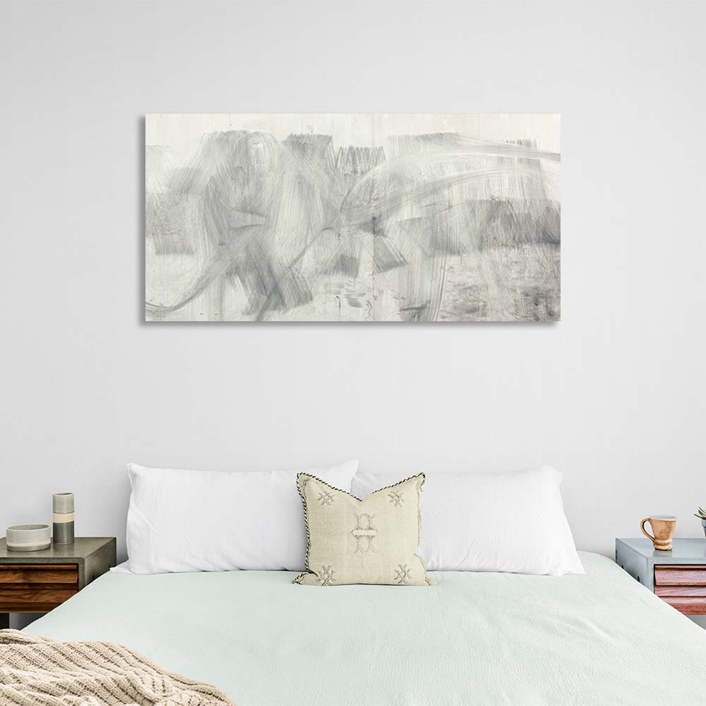 Abstraction Canvas Wall Art Print Abstract horizontal Gray brushstrokes