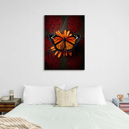 Monarch butterfly on a flower Canvas Wall Art Print