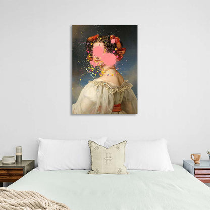 Canvas Wall Art Print Maid of honor with pink paint on her face