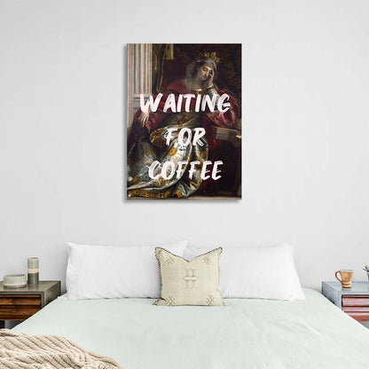 Canvas Wall Art Print Waiting for coffee