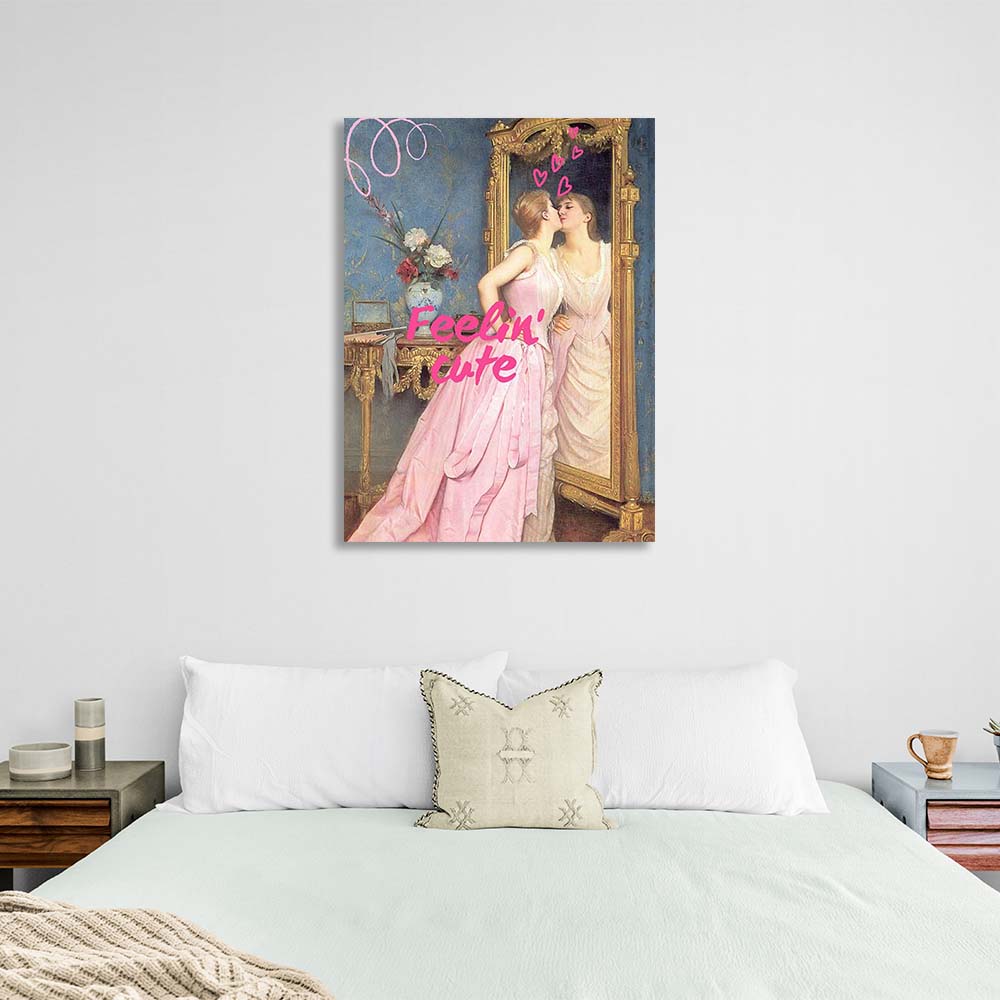 Canvas Wall Art Print Last look in the mirror. Feeling cute