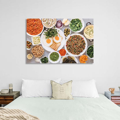 Canvas Wall Art Print For Kitchen Healthy food