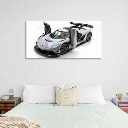 Canvas Wall Art Print Car Koenigsegg Jesko Attack white