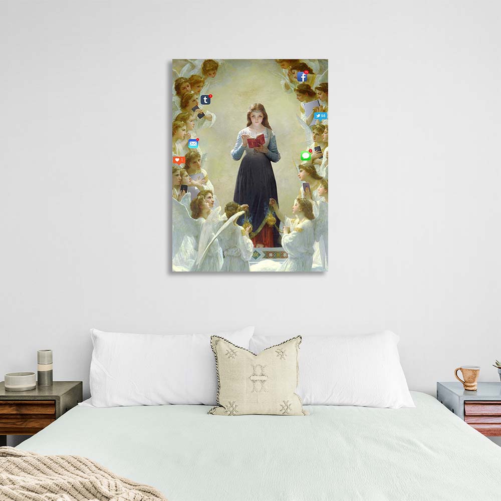 Canvas Wall Art Print Virgin Mary in social networks