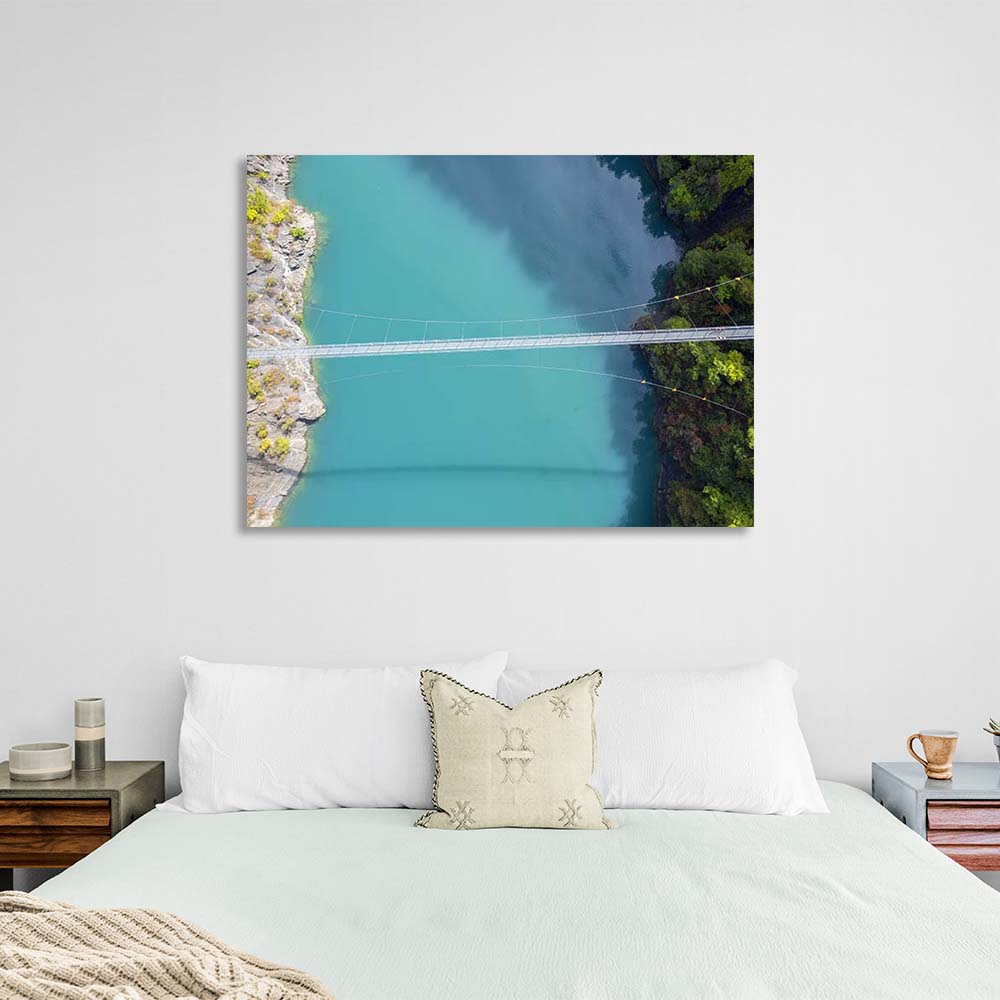 Canvas Wall Art Print Bridge over the river