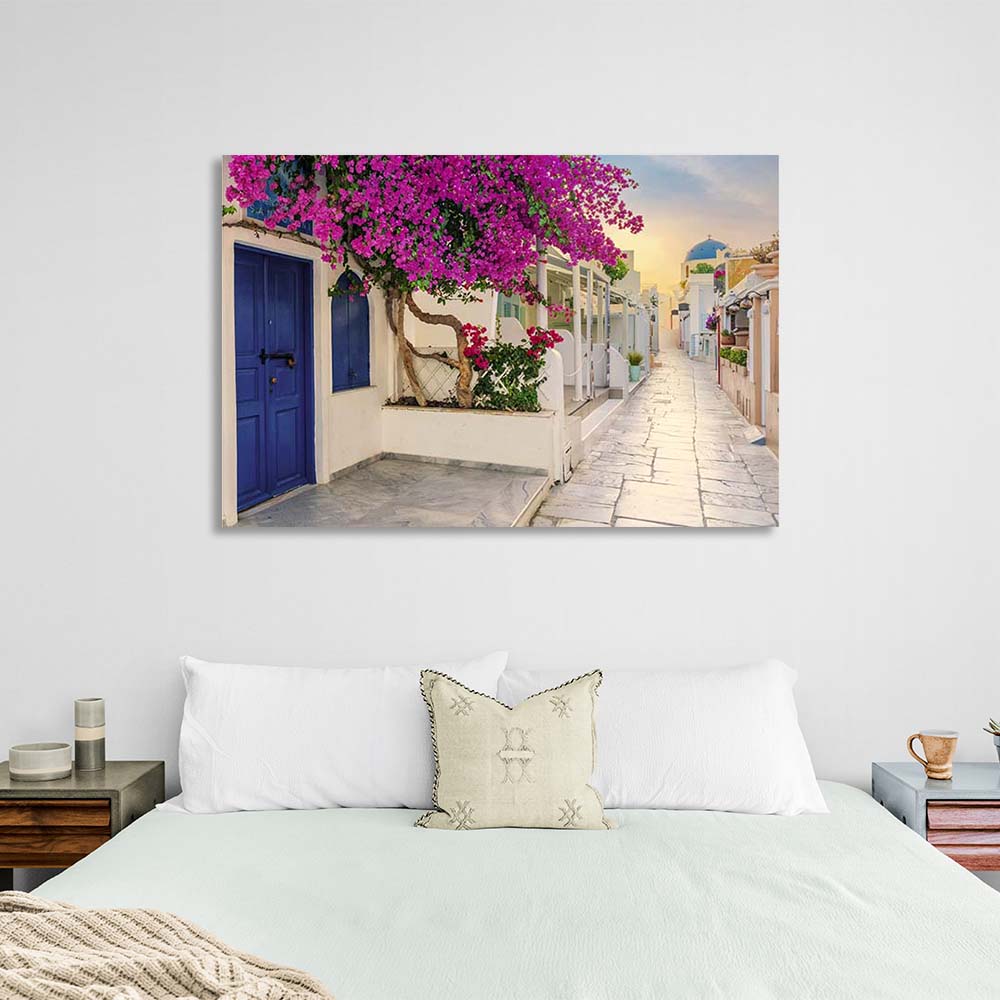 Canvas Wall Art Print Street in Greek Paros