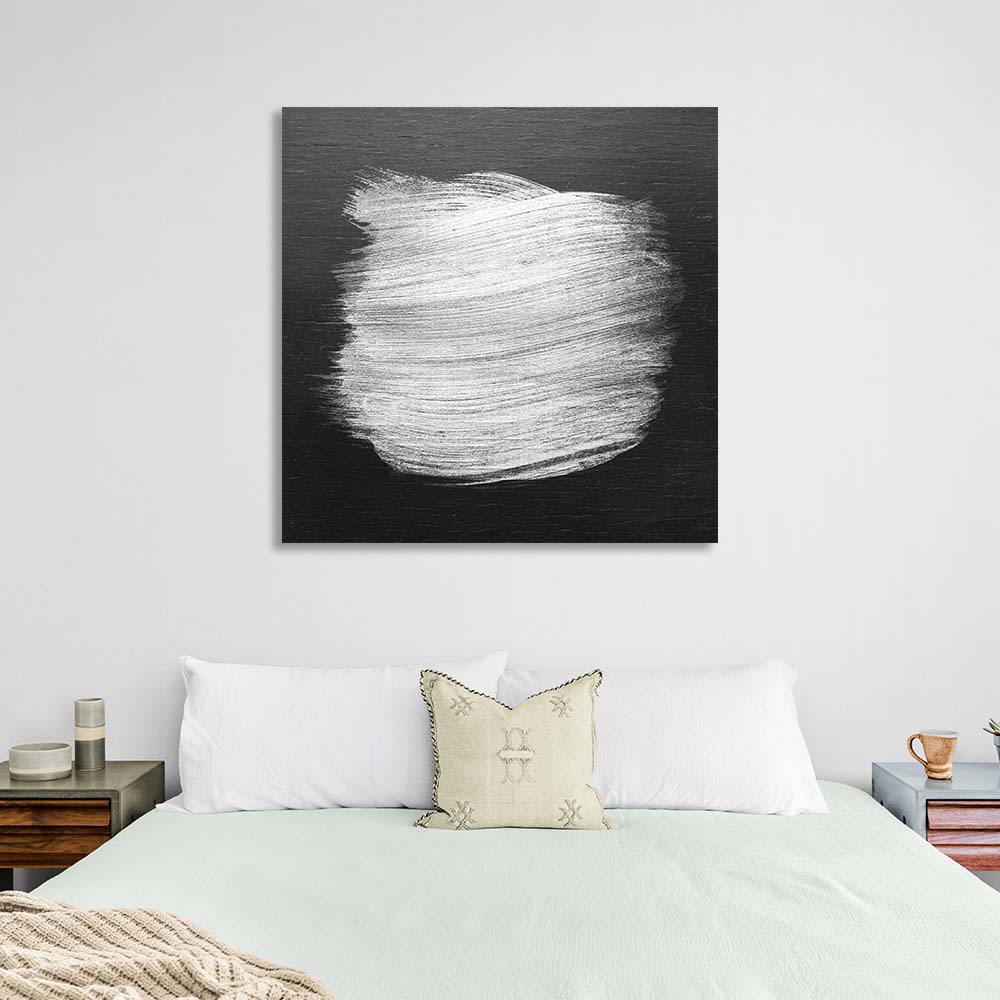 Silver strokes on a dark wood background Abstraction Canvas Wall Art Print