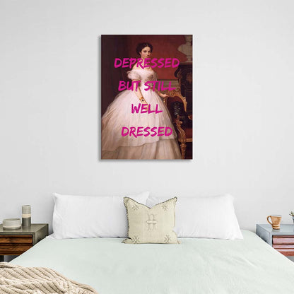 Canvas Wall Art Print Depressed, but still well dressed