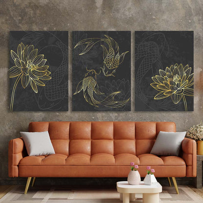 Multi Panel Canvas Wall Art Print Pisces zodiac sign