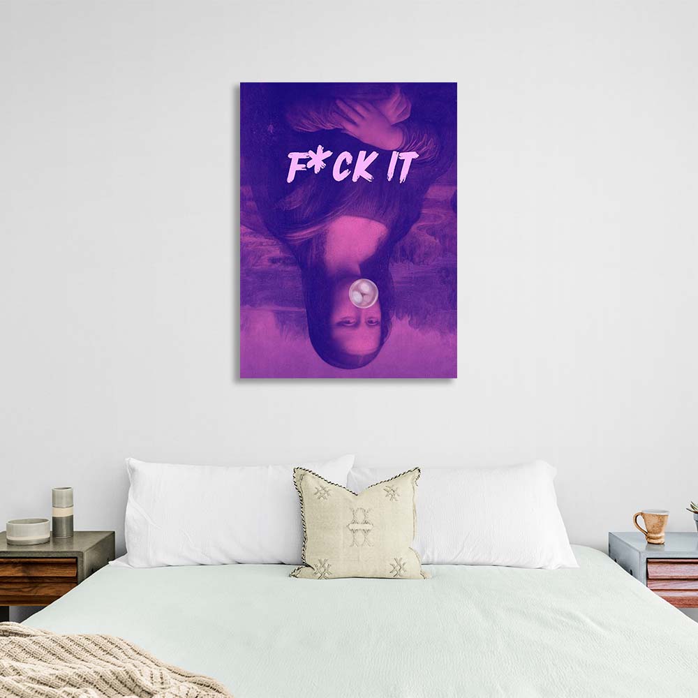 Canvas Wall Art Print Inverted Mona Lisa. F*ck it