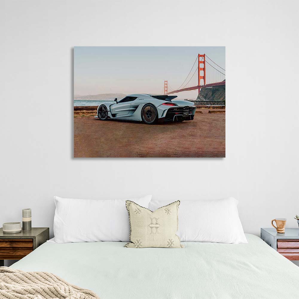 Canvas Wall Art Print Car Koenigsegg Jesko Absolut white