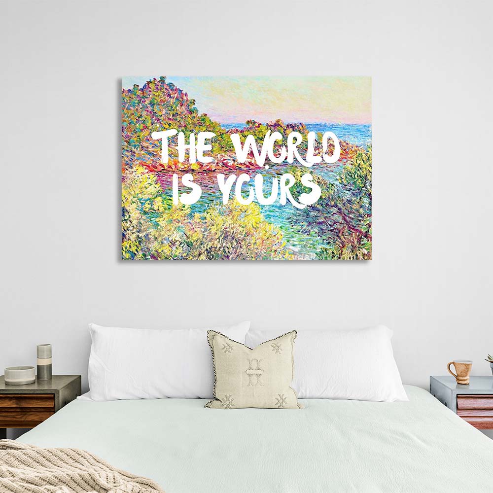 Canvas Wall Art Print Landscape near Monte Carlo. The world is yours