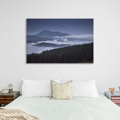 Canvas Wall Art Print Fog over the Carpathians