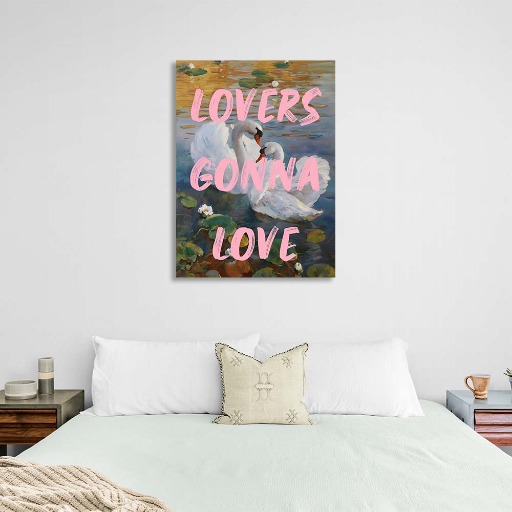 Canvas Wall Art Print A couple of swans. Lovers gonna love