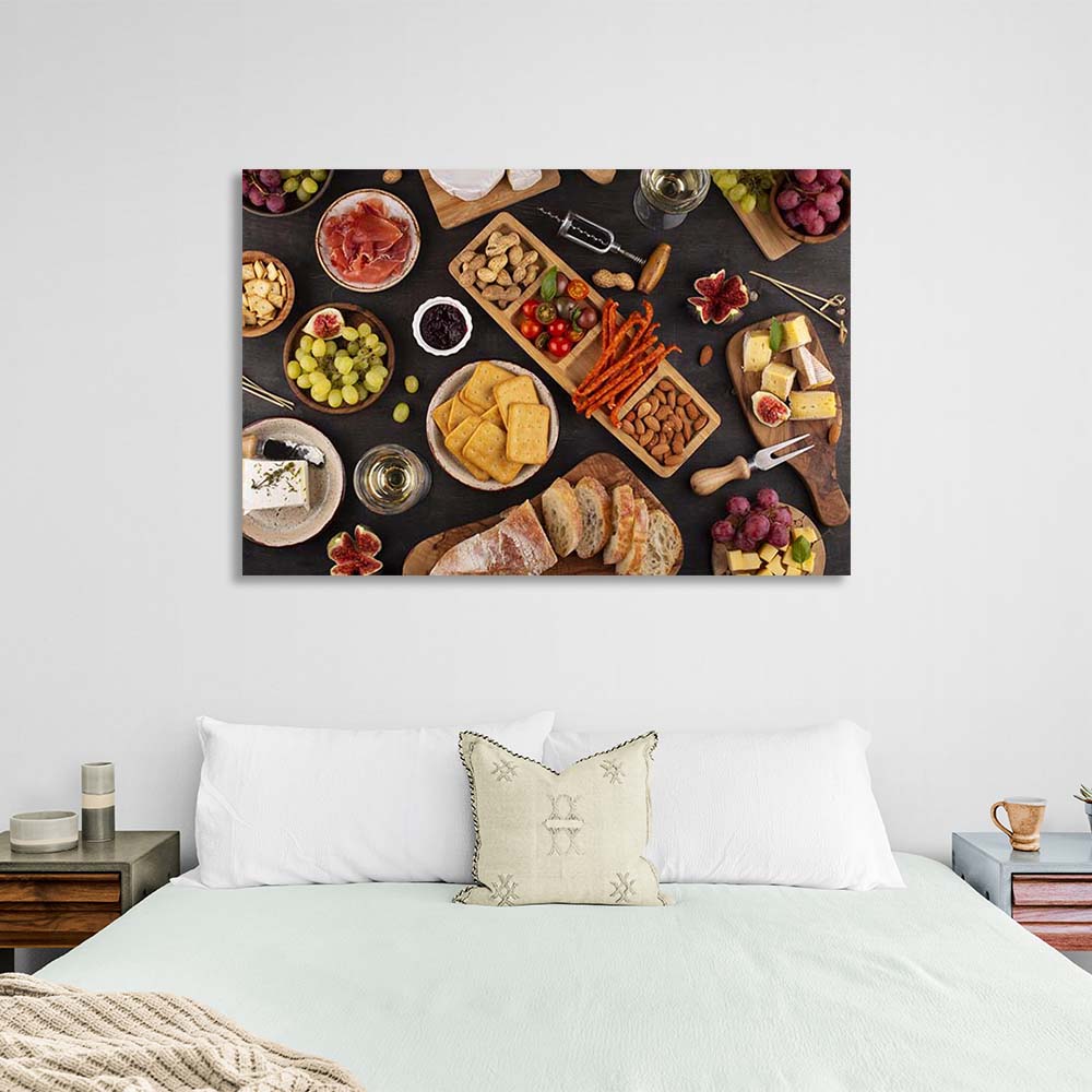 Canvas Wall Art Print For Kitchen Party Snacks