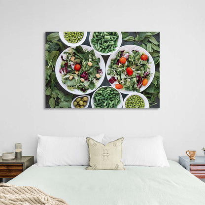 Canvas Wall Art Print For Kitchen 2 salads for lunch