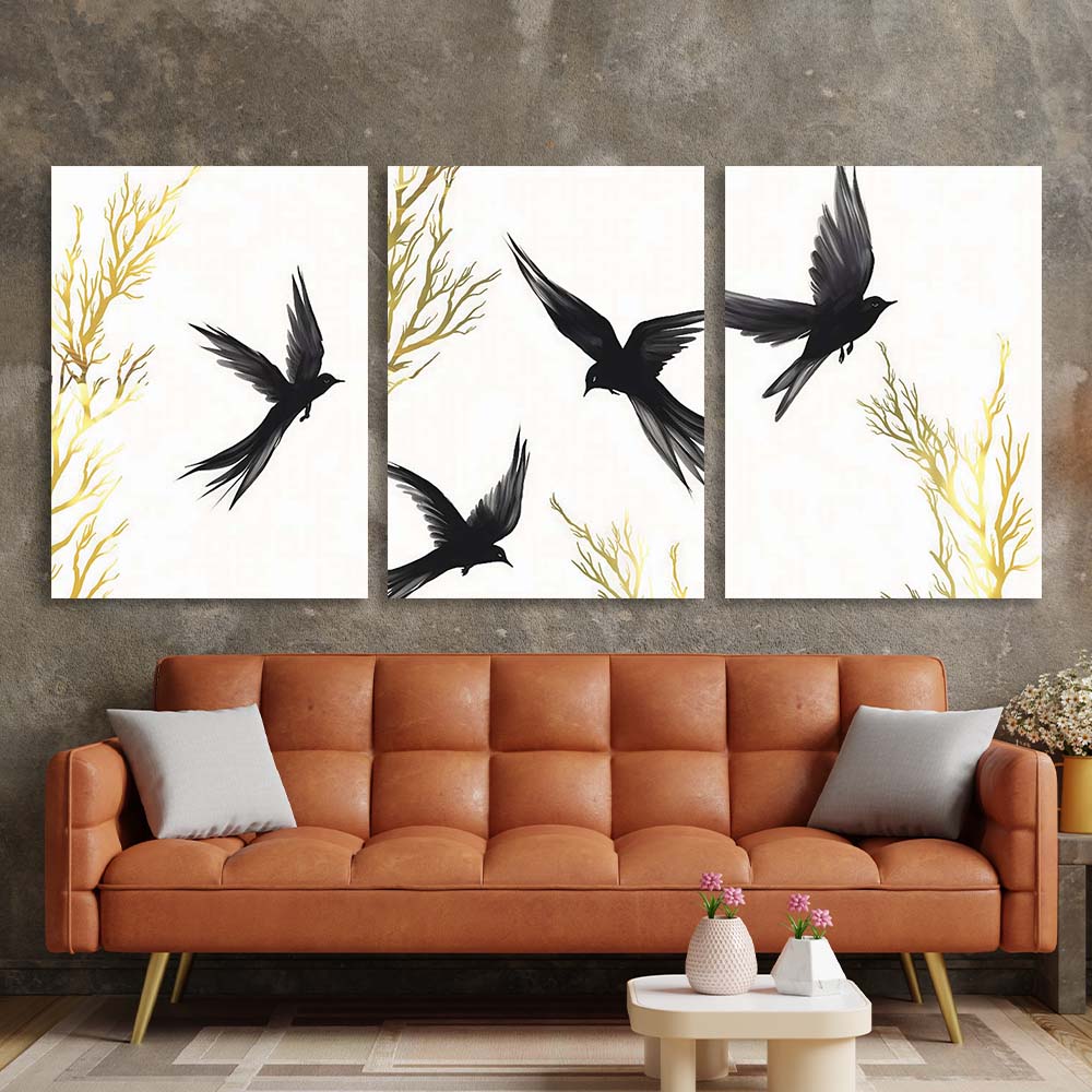 Multi Panel Canvas Wall Art Print Swallows