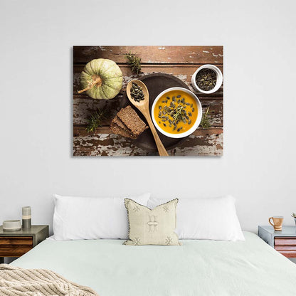 Canvas Wall Art Print For Kitchen Pumpkin soup