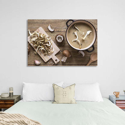 Canvas Wall Art Print For Kitchen Mushroom cream soup