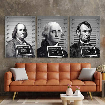 Multi Panel Canvas Wall Art Print Portraits of U.S. Presidents