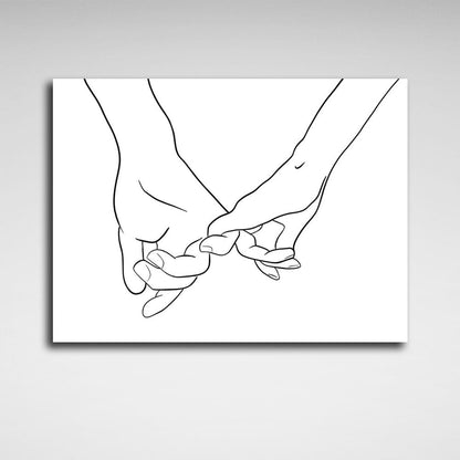 Abstraction Couple hands Canvas Wall Art Print