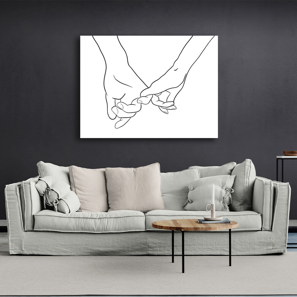 Abstraction Couple hands Canvas Wall Art Print