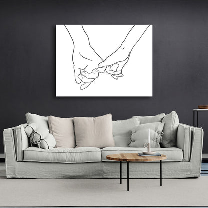 Abstraction Couple hands Canvas Wall Art Print