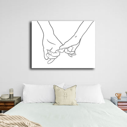 Abstraction Couple hands Canvas Wall Art Print