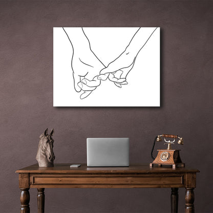 Abstraction Couple hands Canvas Wall Art Print