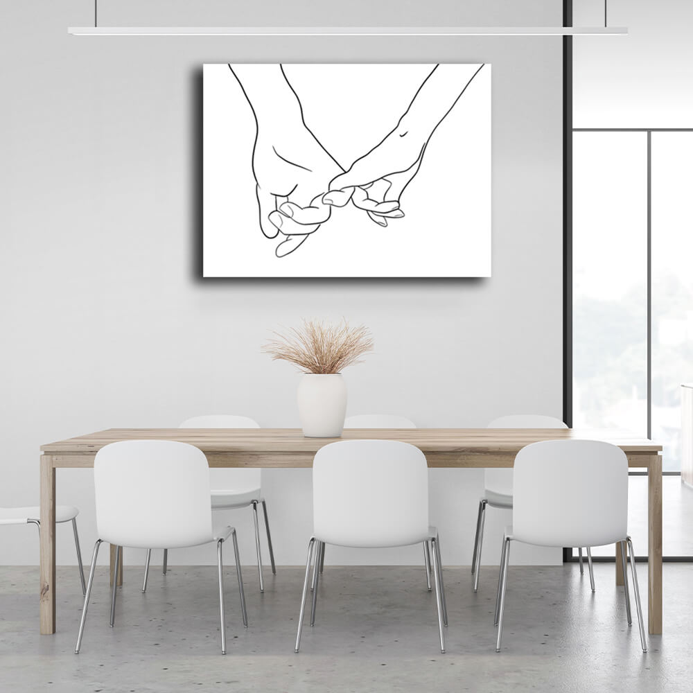 Abstraction Couple hands Canvas Wall Art Print