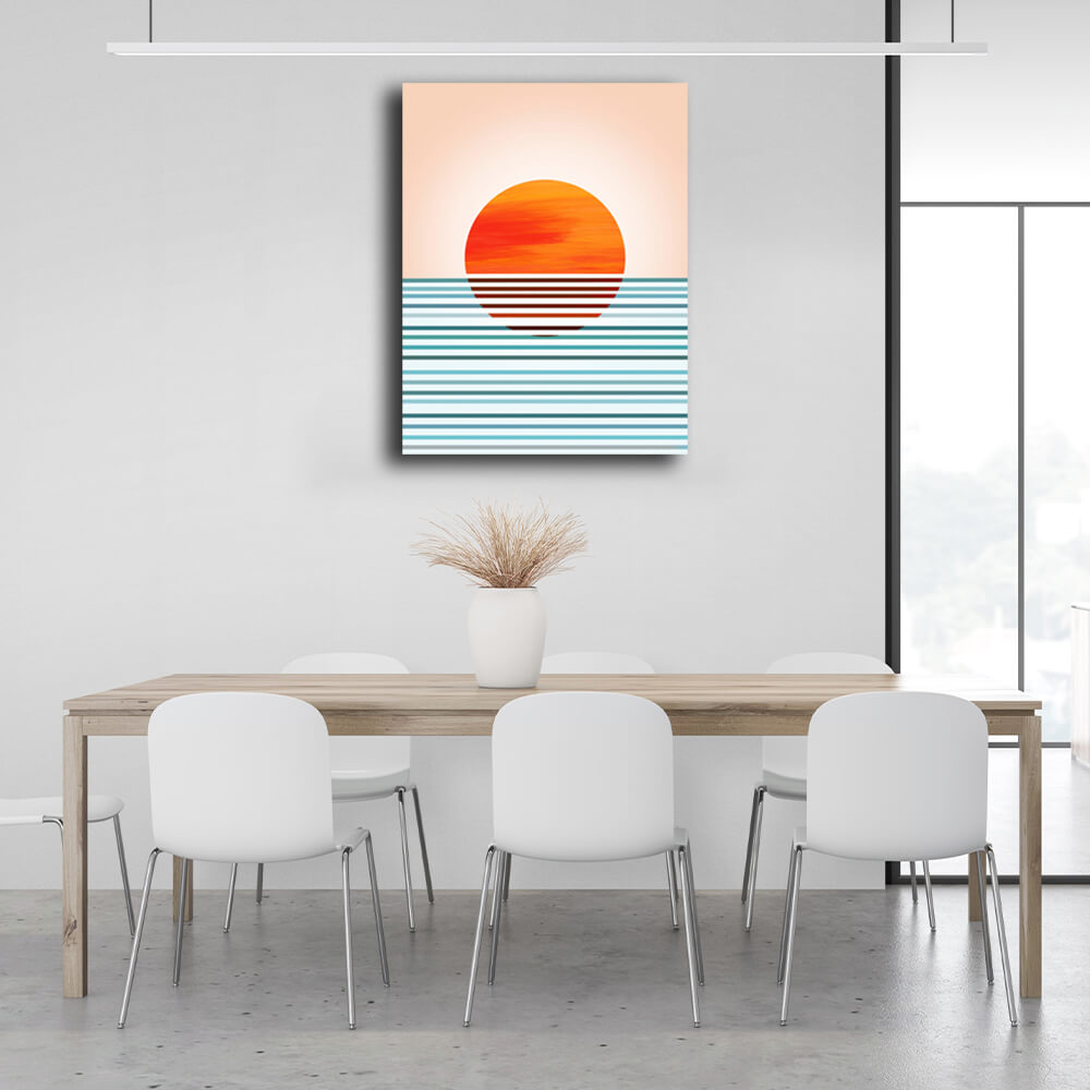 Abstraction Minimal sunset Canvas Wall Art Print