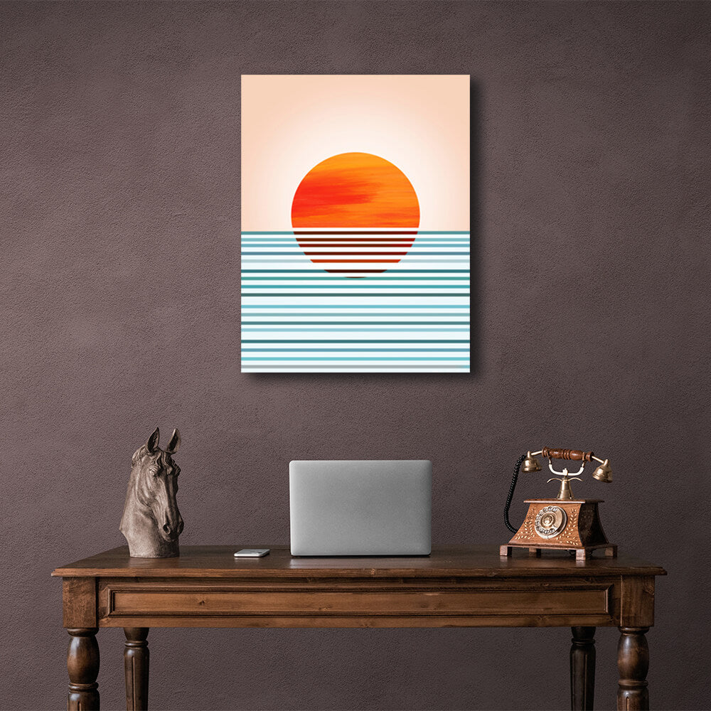 Abstraction Minimal sunset Canvas Wall Art Print