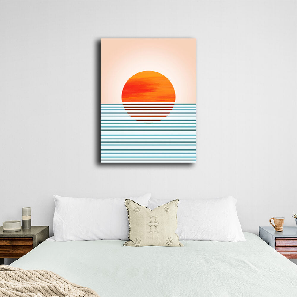 Abstraction Minimal sunset Canvas Wall Art Print