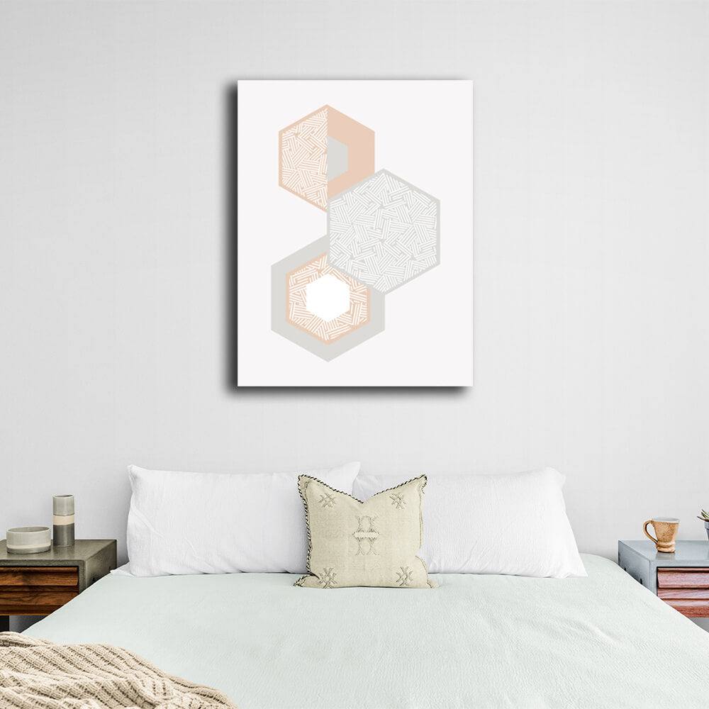 Abstraction Hexagons abstraction Canvas Wall Art Print