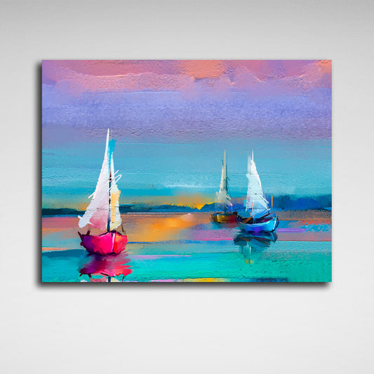 For home Sailing ships at sea Canvas Wall Art Print