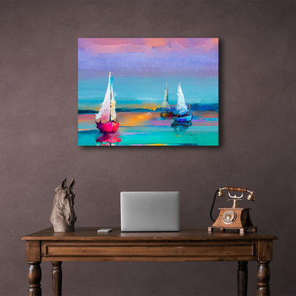 For home Sailing ships at sea Canvas Wall Art Print