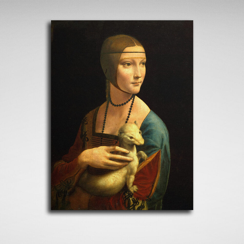 Reproduction Leonardo da Vinci's Lady with the Ermine Reproduction Canvas Wall Art Print